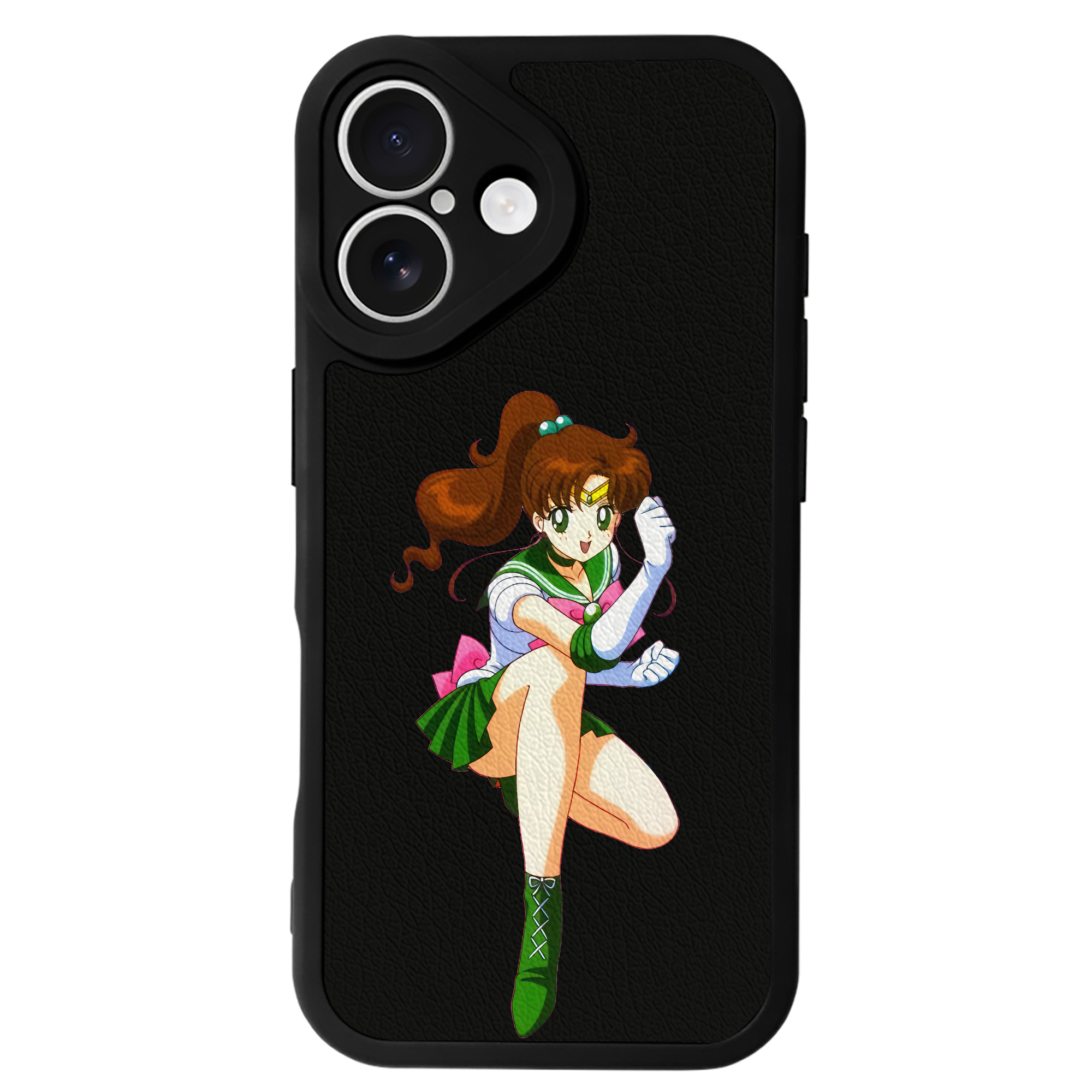 （画像用） 美少女戦士セーラームーン 木野 まこと きの まこと Sailor Moon Kino Makoto （セーラージュピター；Sailor Jupiter） 【iPhone 16シリーズ対応】シリコンスマホケース（レザー調） 材質：シリコン